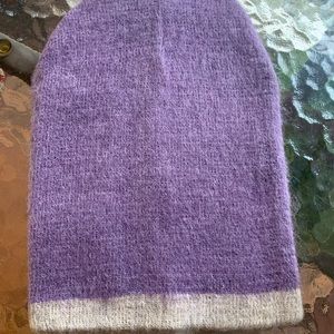 Purple & Light Gray Reversible Beanie Brand New From Ecuador Soft Warm Comfy Cap
